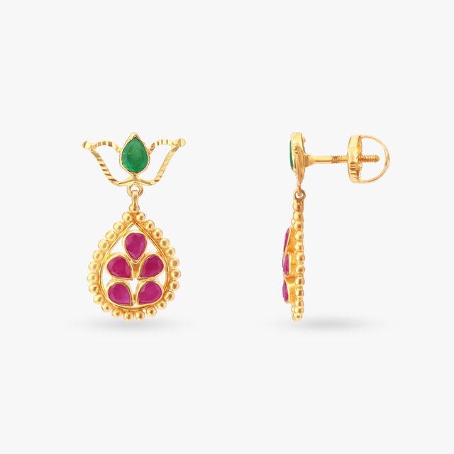 Lustrous Pendant With Chain And Earrings Set 5