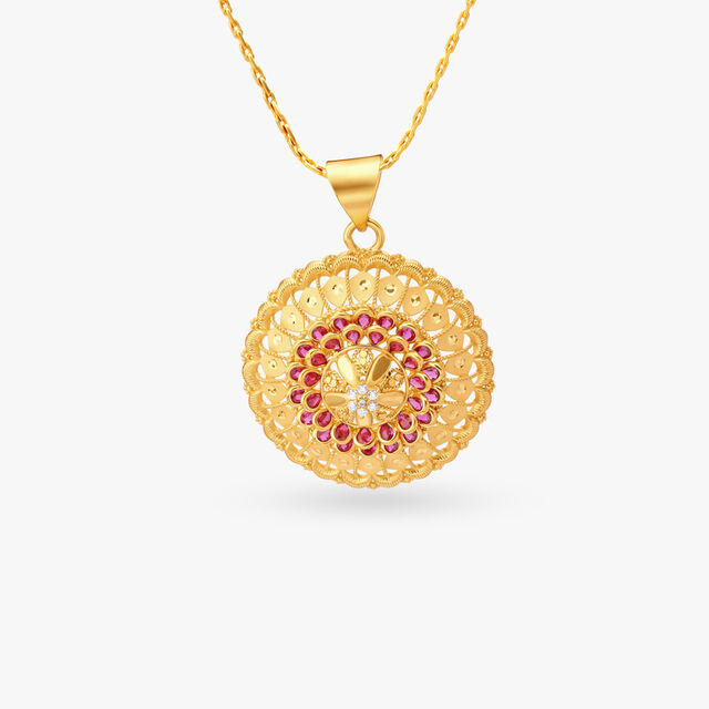 Concentric Gold Pendant and Earrings Set 2