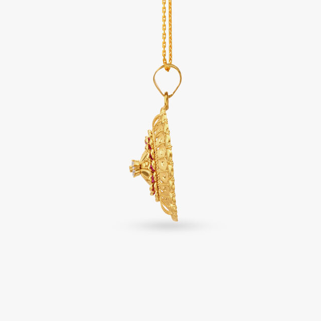 Concentric Gold Pendant and Earrings Set 3