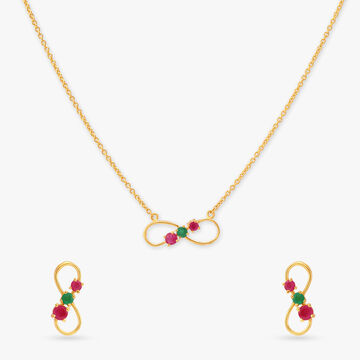 Infinity Gold Necklace Set