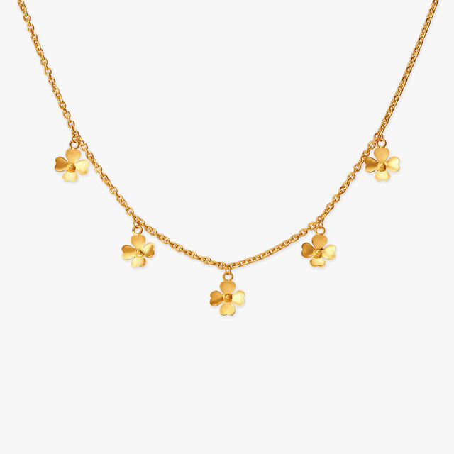 Golden Blossom Pendant with Chain