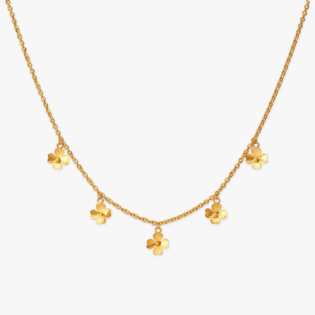 Golden Blossom Pendant with Chain