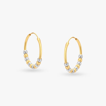 Beaded Gold Hoop Earrings