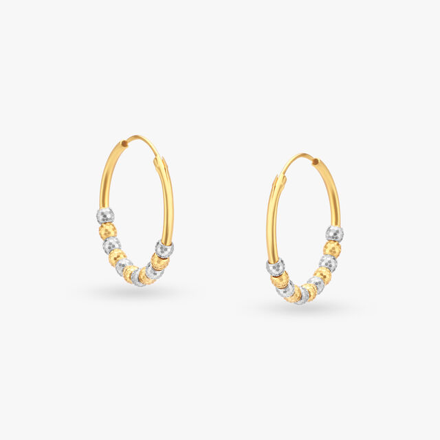 Beaded Gold Hoop Earrings