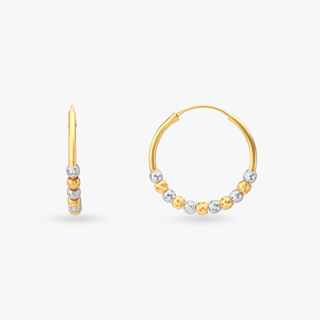 Beaded Gold Hoop Earrings