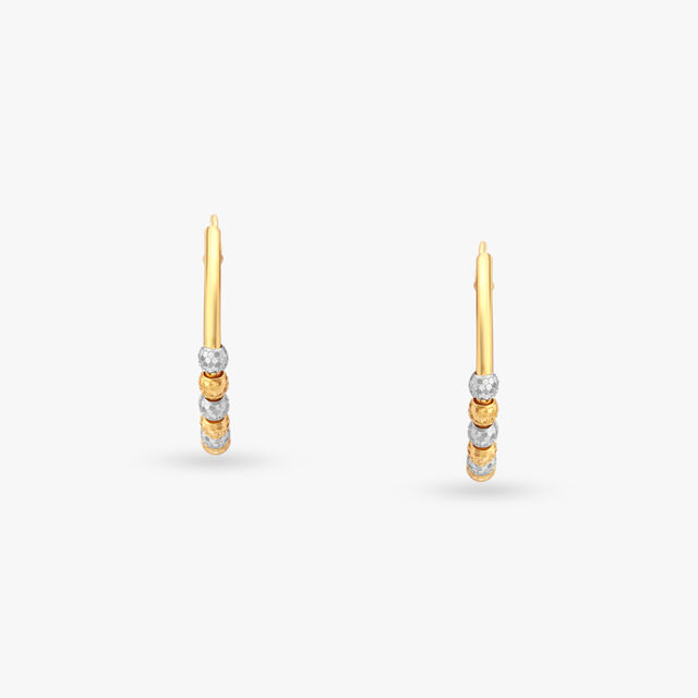 Beaded Gold Hoop Earrings