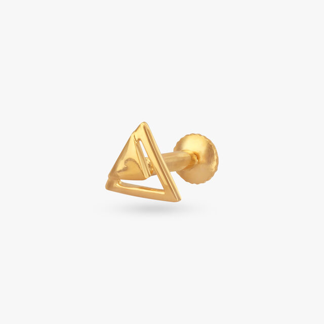 Sleek Triangle Gold Nose Pin