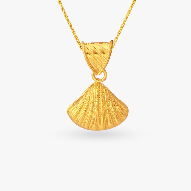 Gilded Seashell Gold Pendant and Earrings Set 2