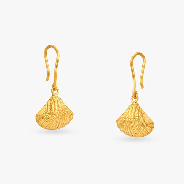 Gilded Seashell Gold Pendant and Earrings Set 4
