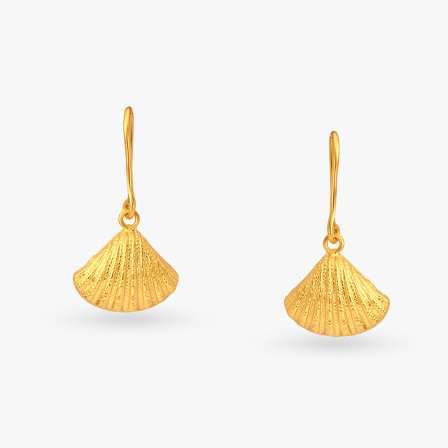 Gilded Seashell Gold Pendant and Earrings Set 5