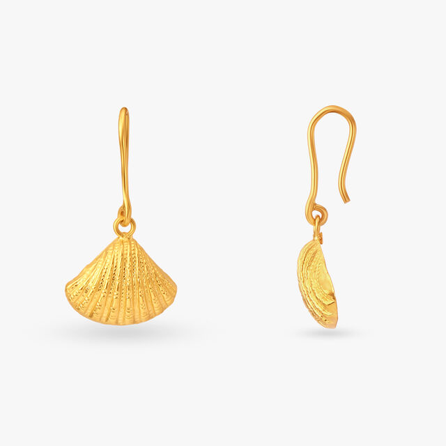 Gilded Seashell Gold Pendant and Earrings Set 6