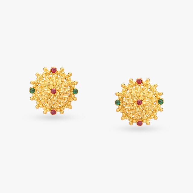 Antique Gold Stud Earrings 