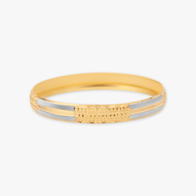 Engraved Gold Bangle 