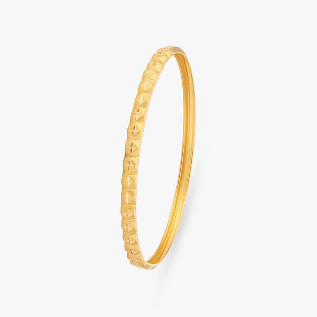 Spiral Groove Gold Bangle 2