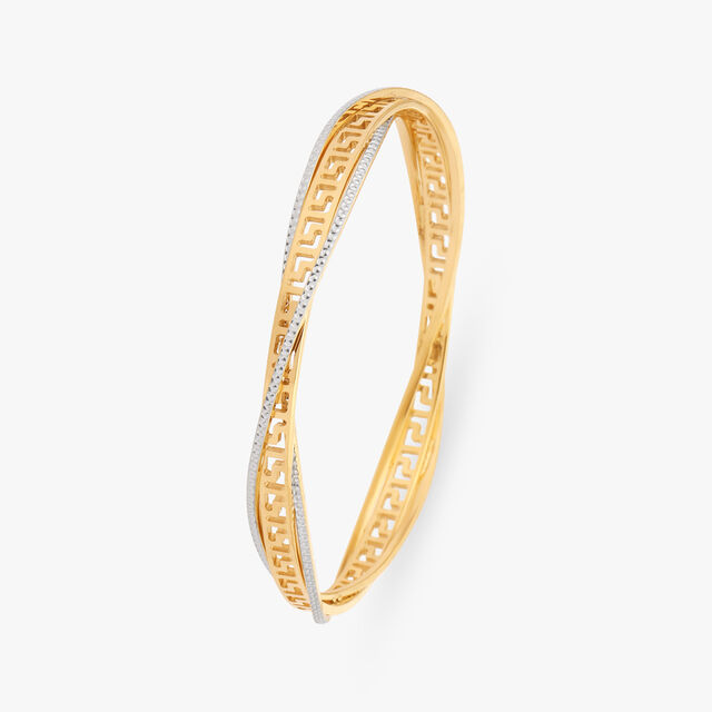 Greek Key Gold Bangle 2