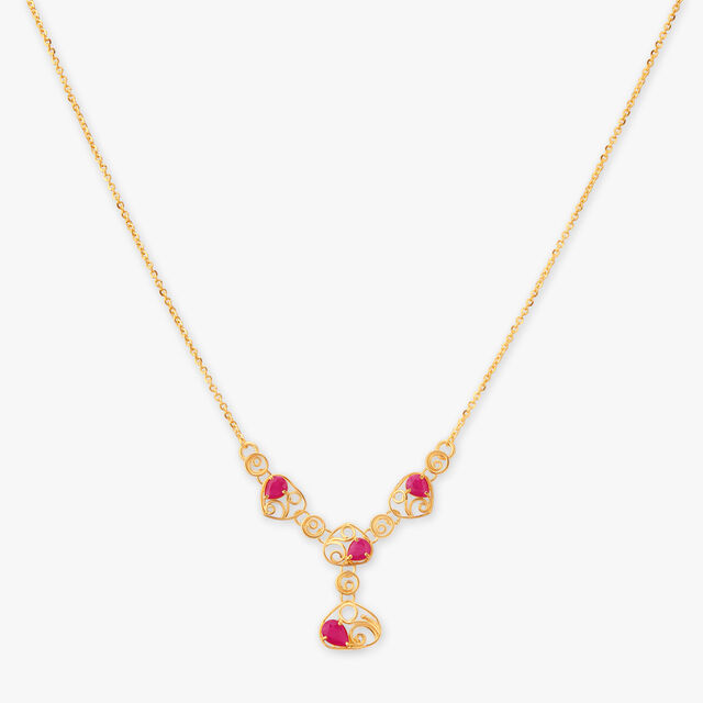 Cascading Swirl Gold Necklace Set 2