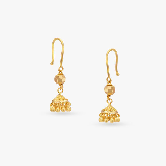Beaded Gold Hoop Earrings