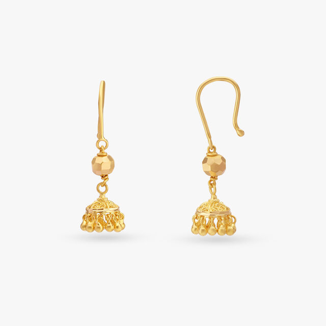 Beaded Gold Hoop Earrings