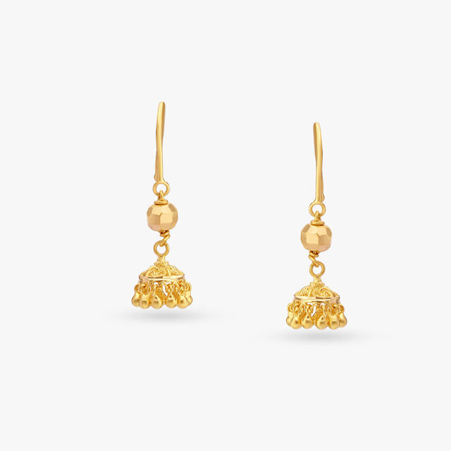 Beaded Gold Hoop Earrings