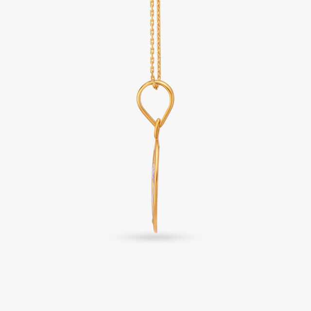 Floral Enamel Gold Pendant 2