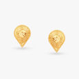 Intricated Teardrop Gold Stud Earrings 