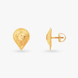 Intricated Teardrop Gold Stud Earrings 2