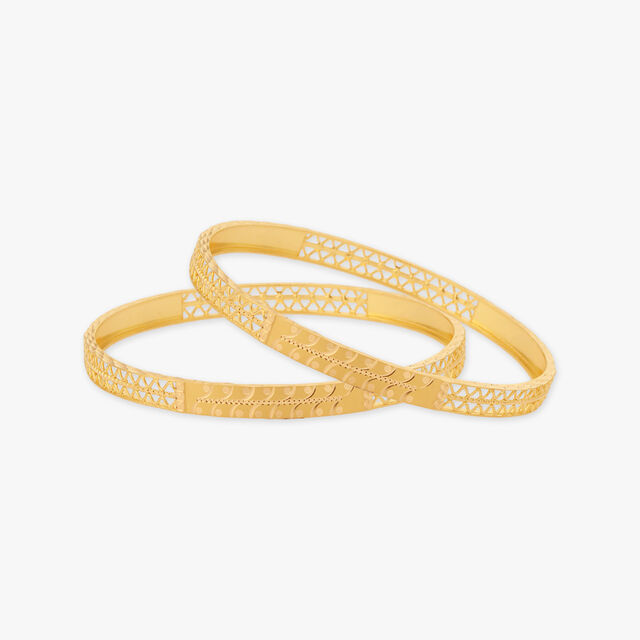 Floral Gold Bangles
