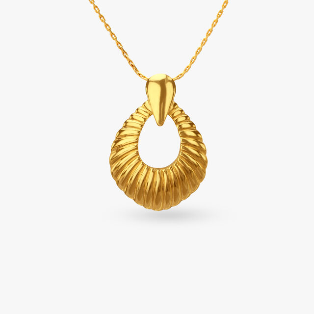 Modern Shell Gold Pendant and Earrings Set 2