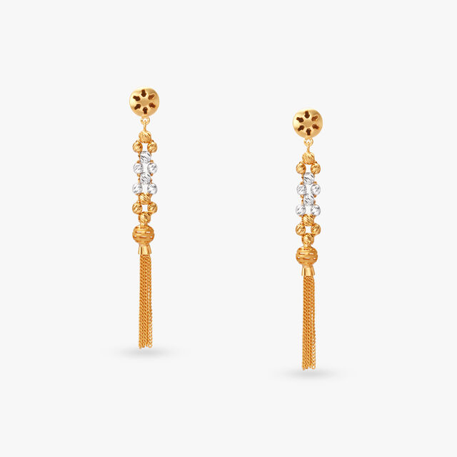 Dual-Tone Beaded Gold Necklace Set