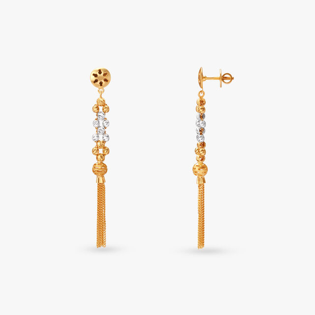 Dual-Tone Beaded Gold Necklace Set