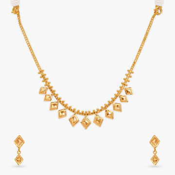 Geometric Charm Gold Necklace Set