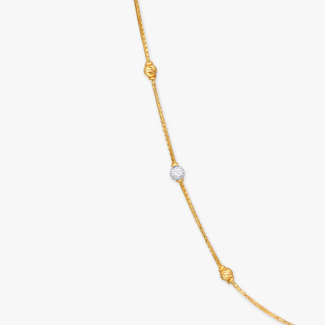 Delicate Beaded Gold Chain
