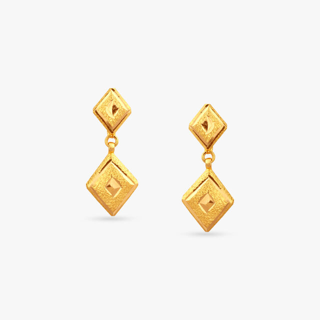 Chic Radiance Gold Drop Earrings 