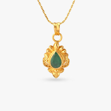 Emerald Radiance Gold Pendant