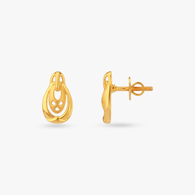 Inner Rhythm Gold Stud Earrings 2