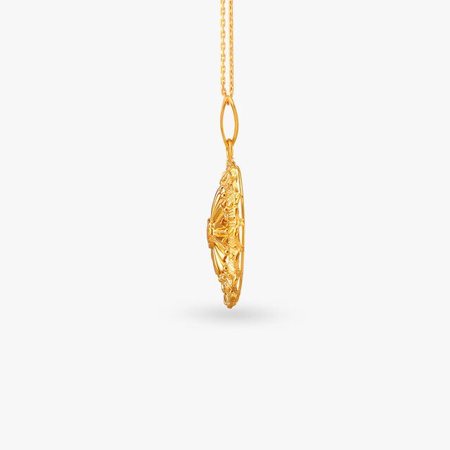 Radiant Sunburst Gold Pendant and Earrings Set 3