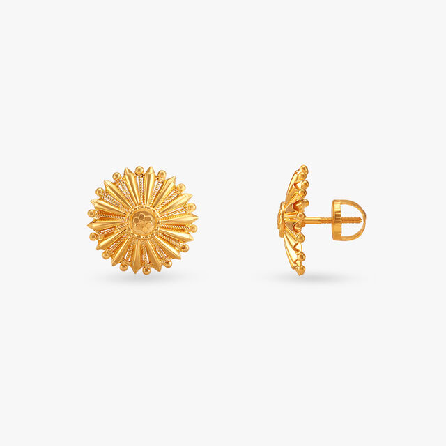 Radiant Sunburst Gold Pendant and Earrings Set 5