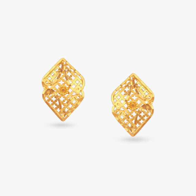 Vintage Chic Gold Stud Earrings 