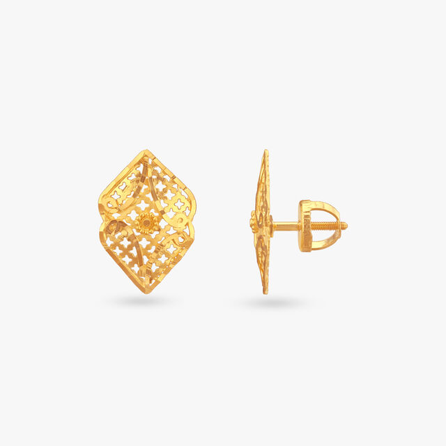 Vintage Chic Gold Stud Earrings 2