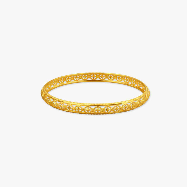 Lattice Charm Gold Bangle 