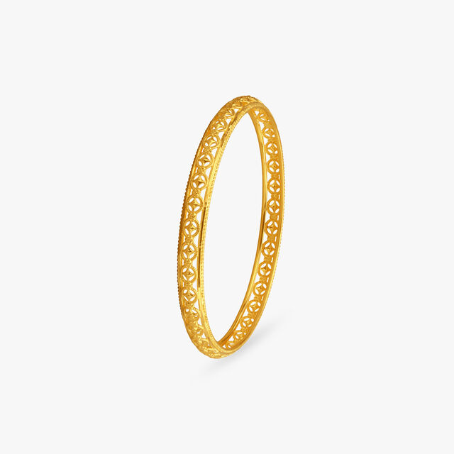 Lattice Charm Gold Bangle 2