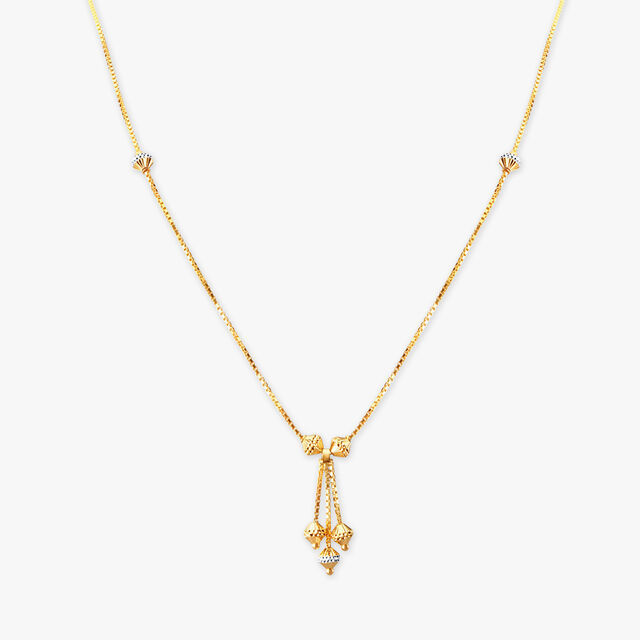 Classic Beaded Gold Pendant with Chain and Earrings Set 2