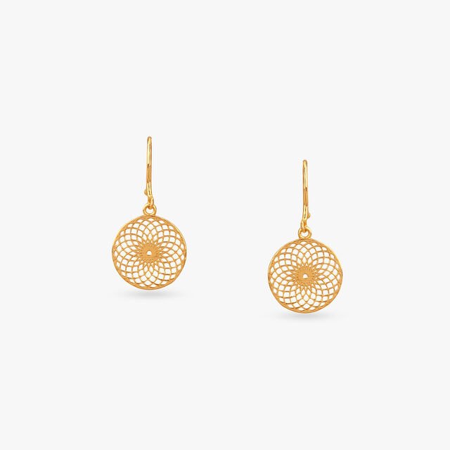 Radiant Web Gold Pendant with Chain and Earrings Set 5