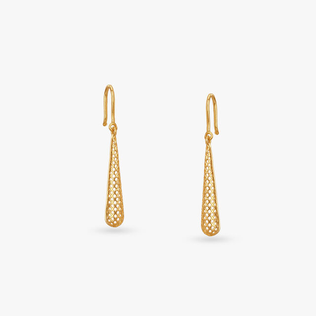 Woven Shine Gold Pendant with Chain and Earrings Set 4