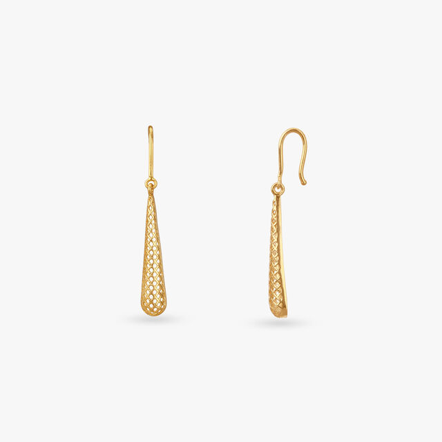 Woven Shine Gold Pendant with Chain and Earrings Set 5