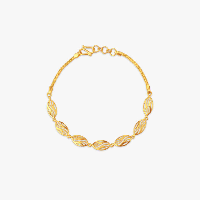 Wave Link Gold Bracelet