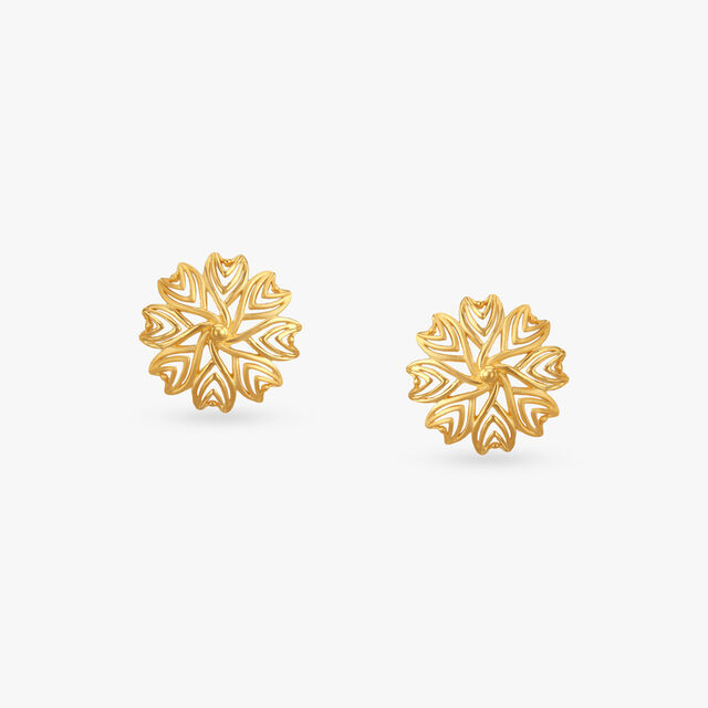 Ethereal Lotus Gold Drop Earrings