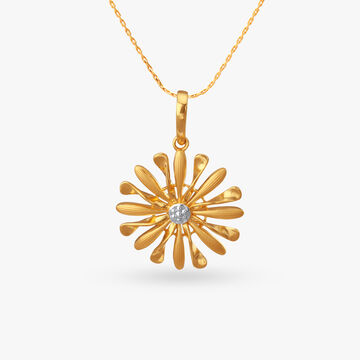 Sunburst Bloom Gold Pendant