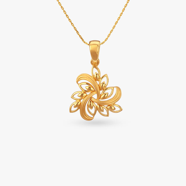 Swirl Petal Gold Pendant 
