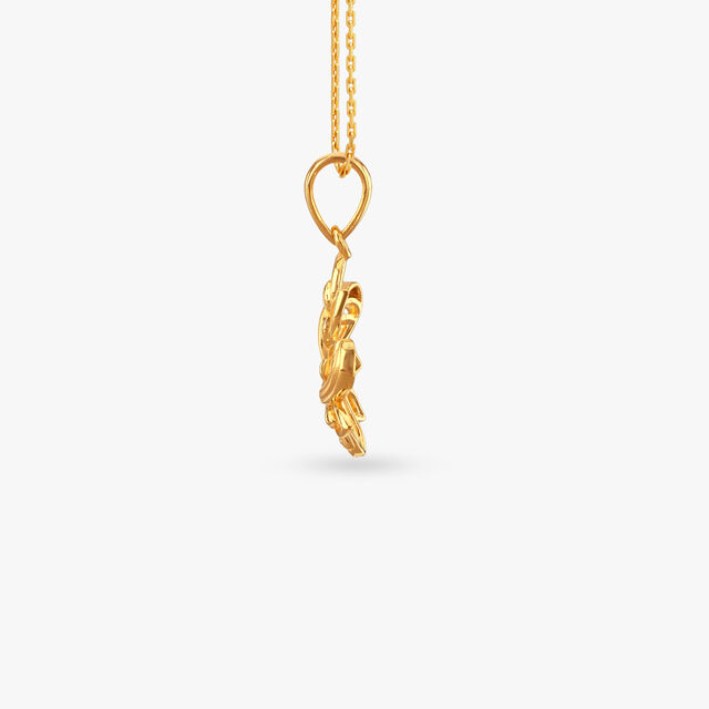 Swirl Petal Gold Pendant 2